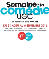 Photo France : du 31 août au 6 septembre 2016 la Semaine de la comédie UGC propose plein d'avant-premières